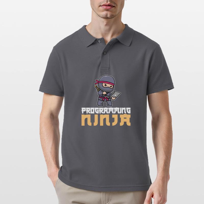 Entwickler Coder Programmierer Ninja Männer Poloshirt