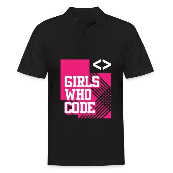 Developer Coder Programmer Girl - Men's Polo Shirt - black - Front - Kai (181cm)