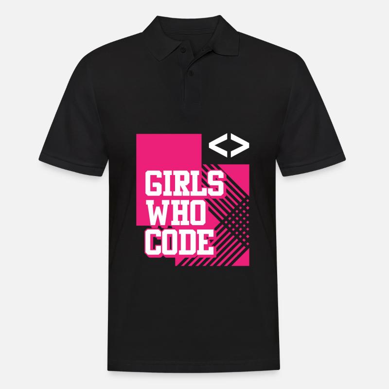 Entwickler Coder Programmierer Mädchen - Männer Poloshirt - Schwarz