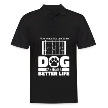 Table football foosball dog - Men's Polo Shirt - black - Front - Kai (181cm)