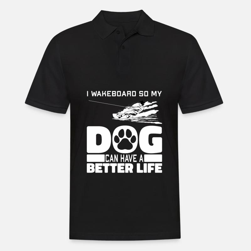 Wakeboard Wakeboarder Hund - Männer Poloshirt - Schwarz