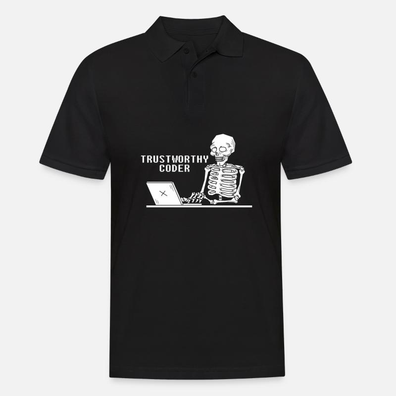 Développeur Coder Programmeur Squelette - Polo Homme - noir