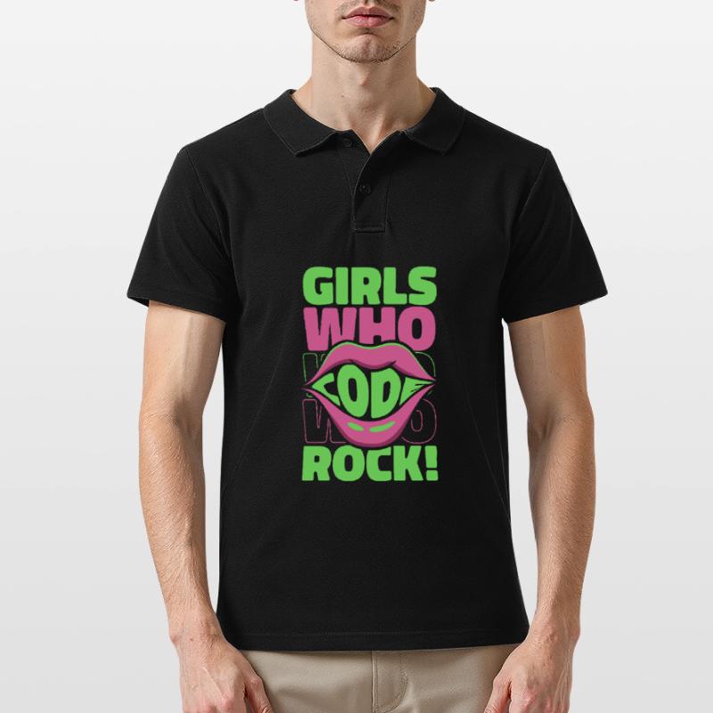 Developer Coder Programmer Girl Men's Polo Shirt