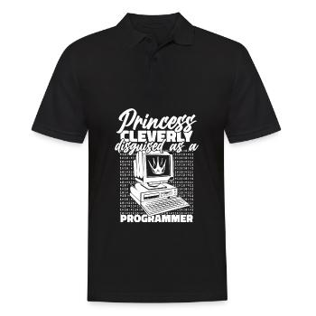 Entwickler Coder Programmierer Prinzessin - Männer Poloshirt - Schwarz - Vorne - Kai (181cm)