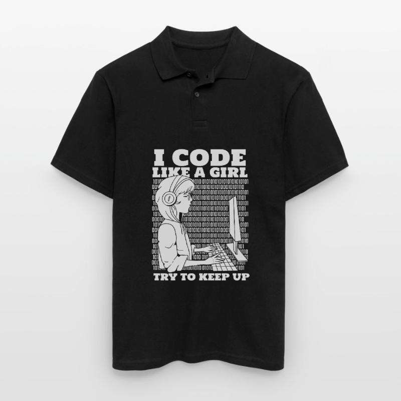 Developer Coder Programmer Girl Men's Polo Shirt