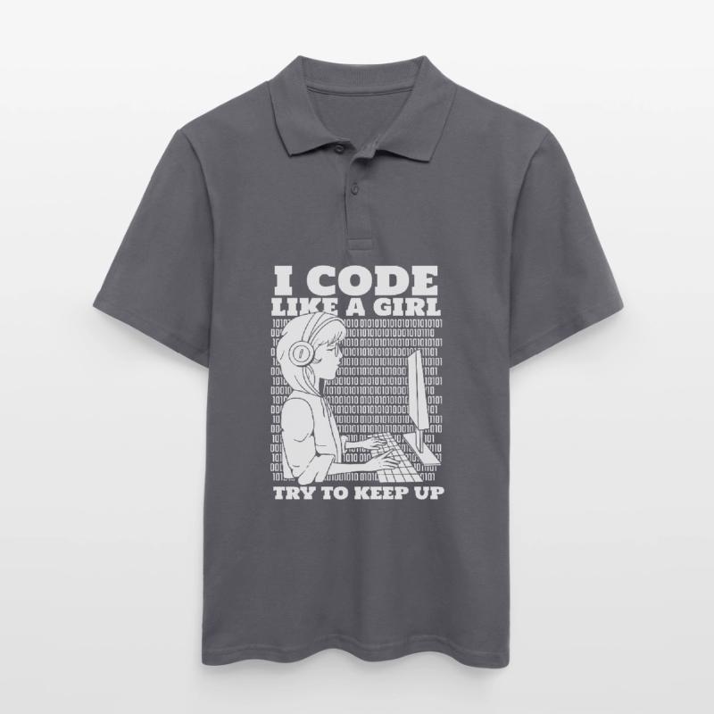 Developer Coder Programmer Girl Men's Polo Shirt