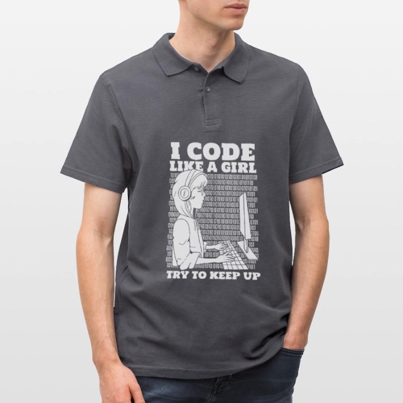Developer Coder Programmer Girl Men's Polo Shirt