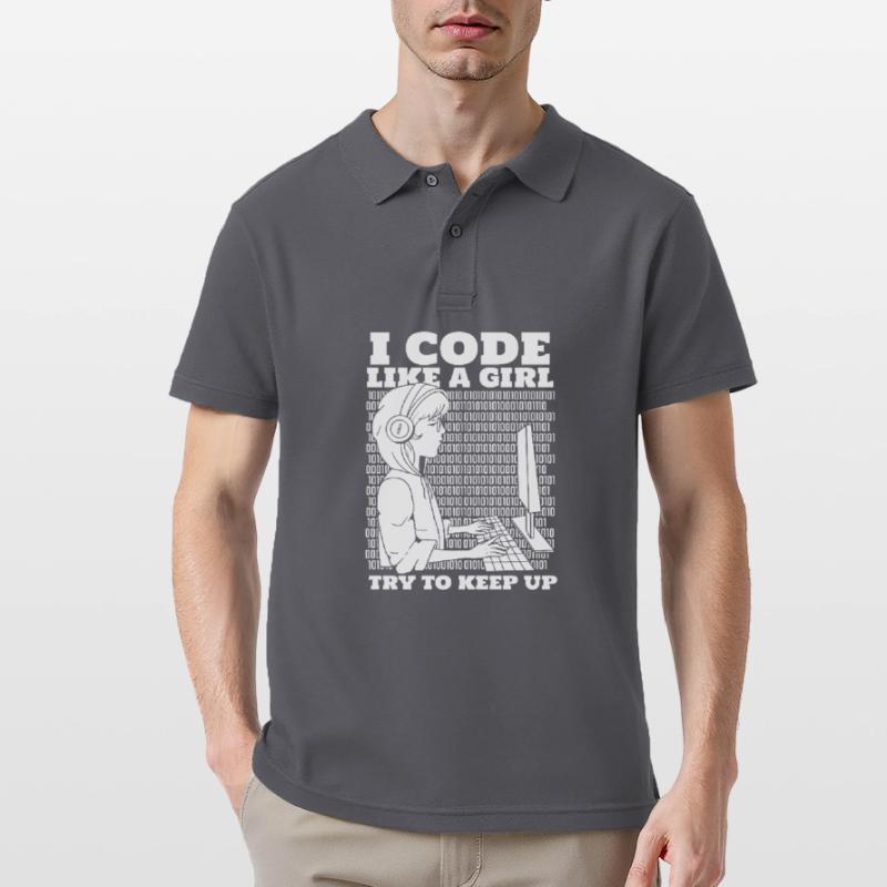 Developer Coder Programmer Girl Men's Polo Shirt