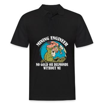 Ingenieur Lustig Bergbauingenieur - Männer Poloshirt - Schwarz - Vorne - Kai (181cm)