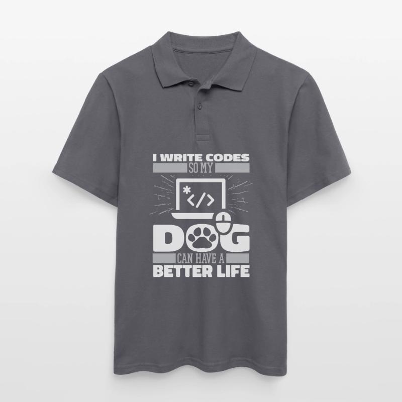 Developer Coder Programmer Dog Men's Polo Shirt