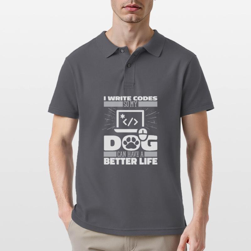 Developer Coder Programmer Dog Men's Polo Shirt