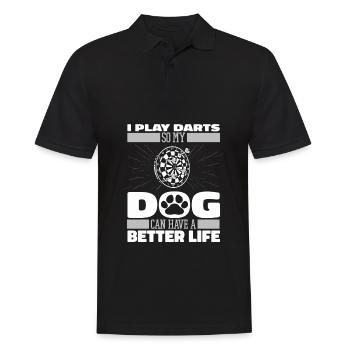 Darts Darts Player Dog - Men's Polo Shirt - black - Front - Kai (181cm)