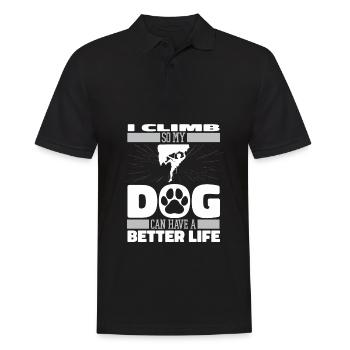 Klettern Kletterer Hund - Männer Poloshirt - Schwarz - Vorne - Kai (181cm)