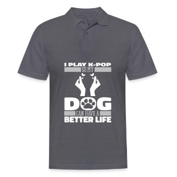 K Pop Kpop Korean Pop Dog - Men's Polo Shirt - charcoal grey - Front - Nico (186cm)