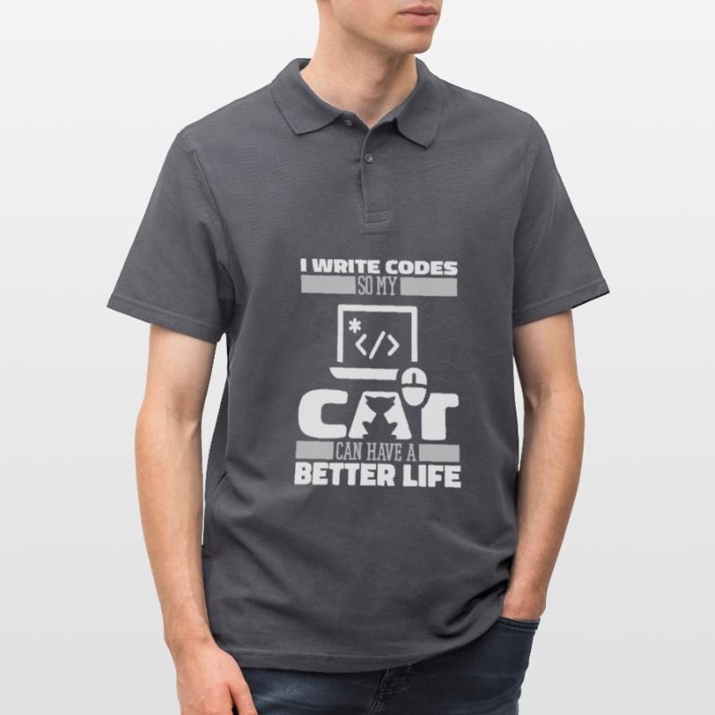 Entwickler Coder Programmierer Katze Männer Poloshirt