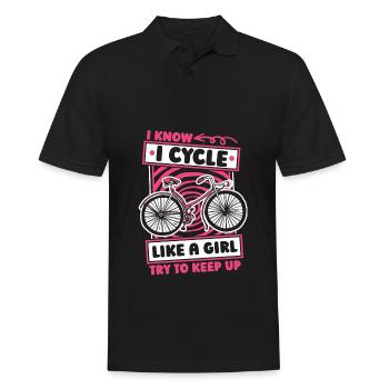 Rennrad Radsport Radsportler Witzig - Männer Poloshirt - Schwarz - Vorne - Kai (181cm)