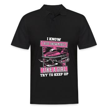 Snowmobile Snowmobile Humor - Men's Polo Shirt - black - Front - Kai (181cm)
