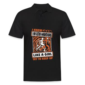 Ultramarathon Funny - Men's Polo Shirt - black - Front - Kai (181cm)
