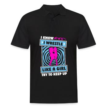 Wrestling Wrestler Mädchen - Männer Poloshirt - Schwarz - Vorne - Kai (181cm)