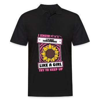 Sunflower Girl - Men's Polo Shirt - black - Front - Kai (181cm)