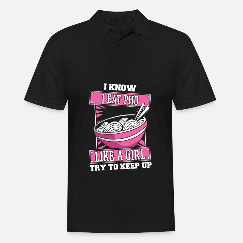 Pho Bowl Mädchen - Männer Poloshirt - Schwarz