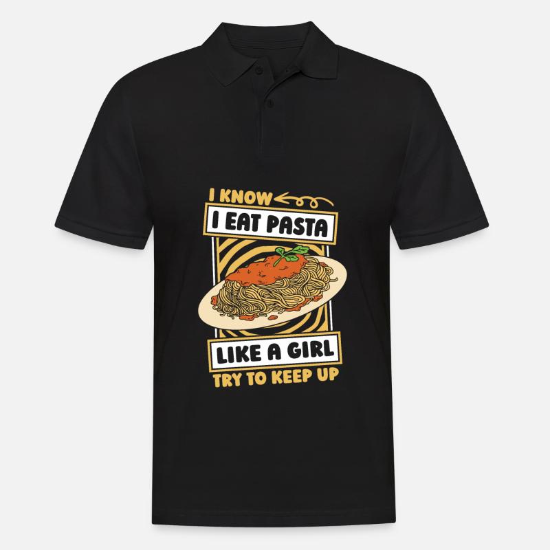 Pasta Mädchen - Männer Poloshirt - Schwarz