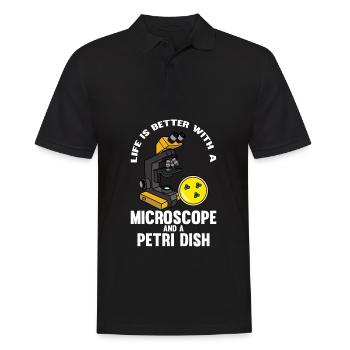 Biologie Biologe Mikroskop - Männer Poloshirt - Schwarz - Vorne - Kai (181cm)