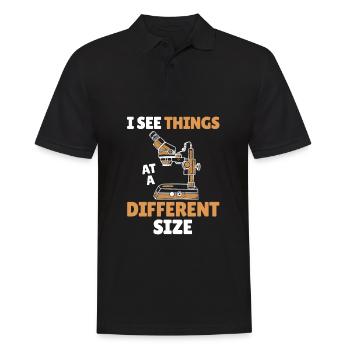 Biologie Biologe Mikroskop - Männer Poloshirt - Schwarz - Vorne - Kai (181cm)