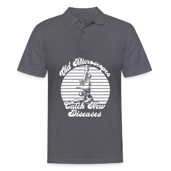 Biology Biologist Microscope - Men's Polo Shirt - charcoal grey - Front - Nico (186cm)