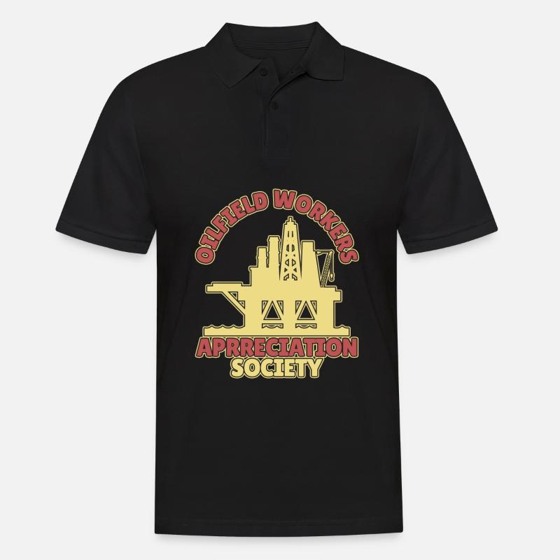 Ölfeld Bohrinsel - Männer Poloshirt - Schwarz