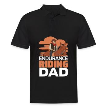 Pferd Reitsport Papa Ausdauerreiten - Männer Poloshirt - Schwarz - Vorne - Kai (181cm)