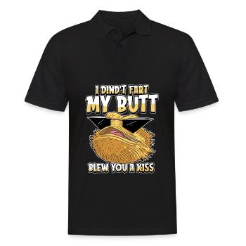 Bartagame Bearded Dragon Humor - Männer Poloshirt - Schwarz - Vorne - Kai (181cm)