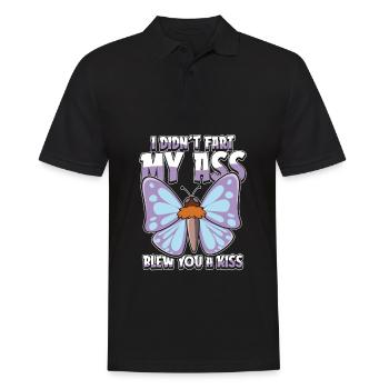 Schmetterling Witzig - Männer Poloshirt - Schwarz - Vorne - Kai (181cm)