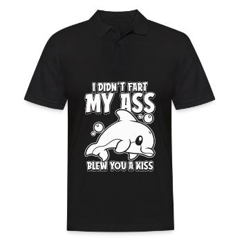 Dolphin Dolphin Funny - Men's Polo Shirt - black - Front - Kai (181cm)