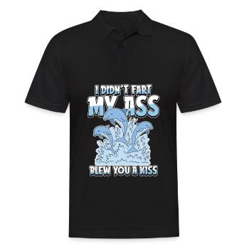 Dolphin Dolphin Funny - Men's Polo Shirt - black - Front - Kai (181cm)