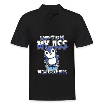 Pingouin Fun Je n’ai pas pété mes fesses t’a soufflé un baiser - Polo Homme - noir - Devant - Kai (181cm)