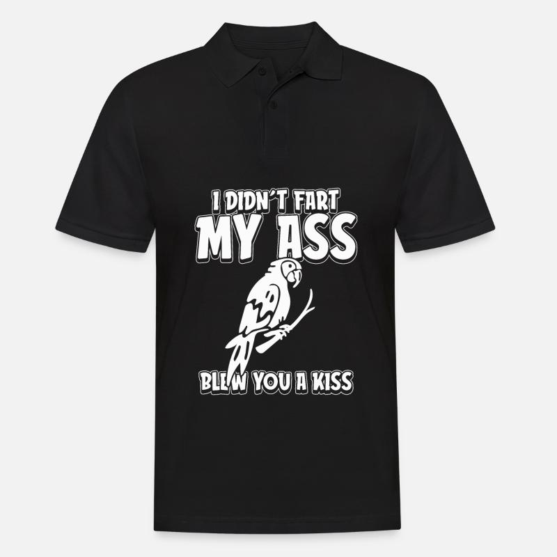 Papagei Witzig - Männer Poloshirt - Schwarz