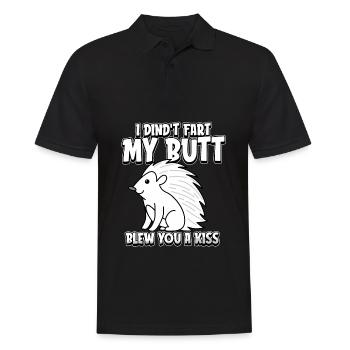 Stachelschwein Witzig - Männer Poloshirt - Schwarz - Vorne - Kai (181cm)