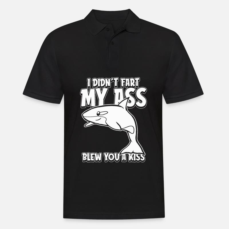 Haifisch Ironisch - Männer Poloshirt - Schwarz