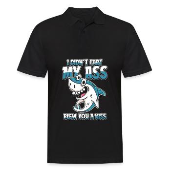 Haifisch Lustig - Männer Poloshirt - Schwarz - Vorne - Kai (181cm)
