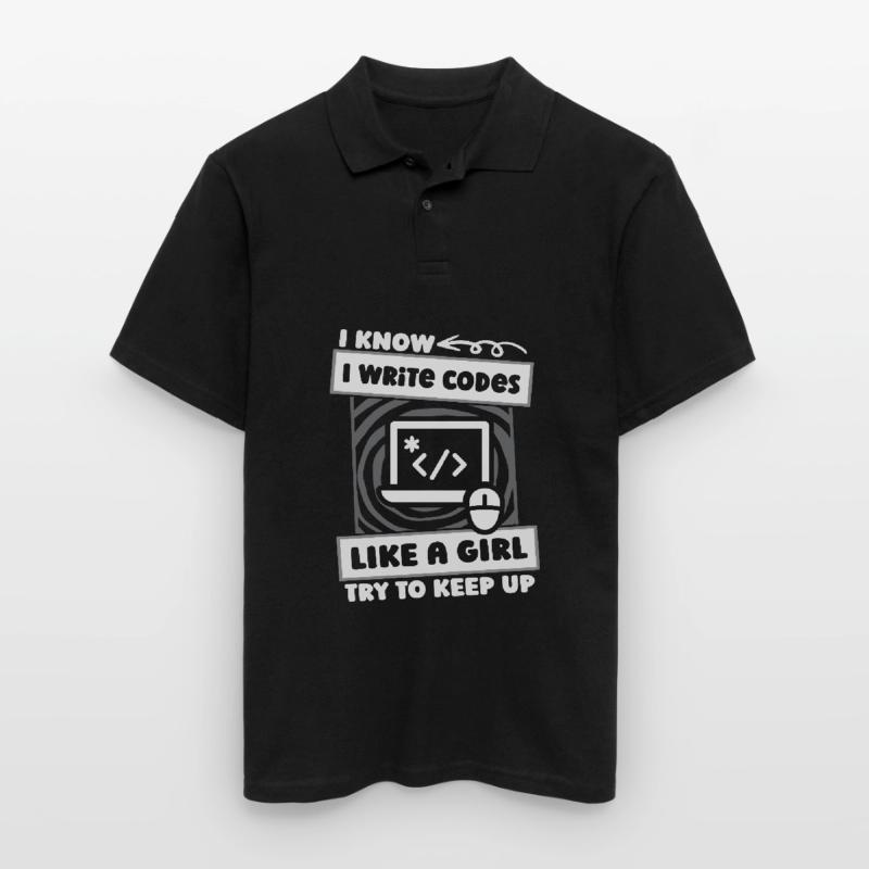 Developer Coder Programmer Girl Men's Polo Shirt