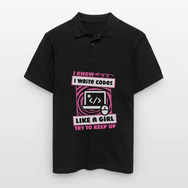 Developer Coder Programmer Girl Men's Polo Shirt