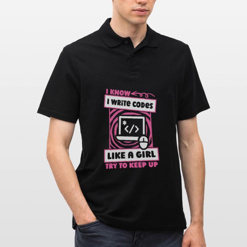 Developer Coder Programmer Girl Men's Polo Shirt