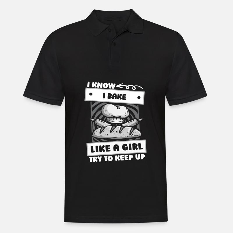 Backen Bäcker Bäckerei Mädchen - Männer Poloshirt - Schwarz