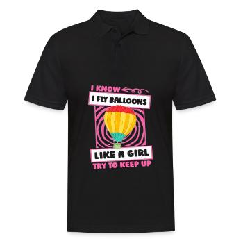 Heißluftballon Ballonfahren Mädchen - Männer Poloshirt - Schwarz - Vorne - Kai (181cm)