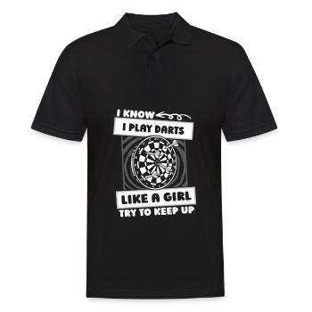 Dart Dartspieler Mädchen - Männer Poloshirt - Schwarz - Vorne - Kai (181cm)