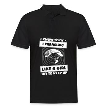 Paragleiter Paragleiten Mädchen - Männer Poloshirt - Schwarz - Vorne - Kai (181cm)