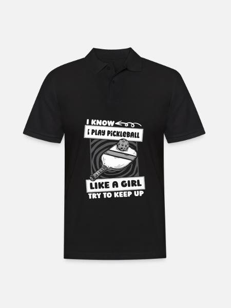 Pickleball Girl - Men's Polo Shirt - black