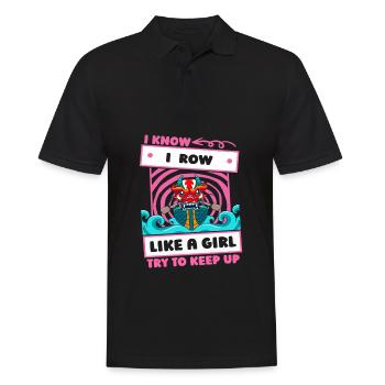 Rowing Girls - Men's Polo Shirt - black - Front - Kai (181cm)