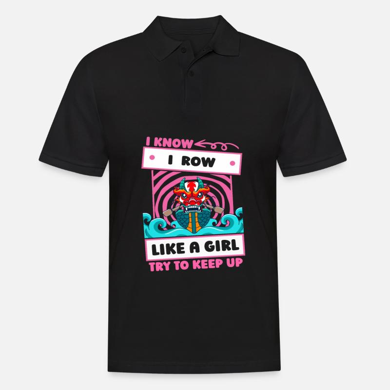 Rudern Ruderer Mädchen - Männer Poloshirt - Schwarz
